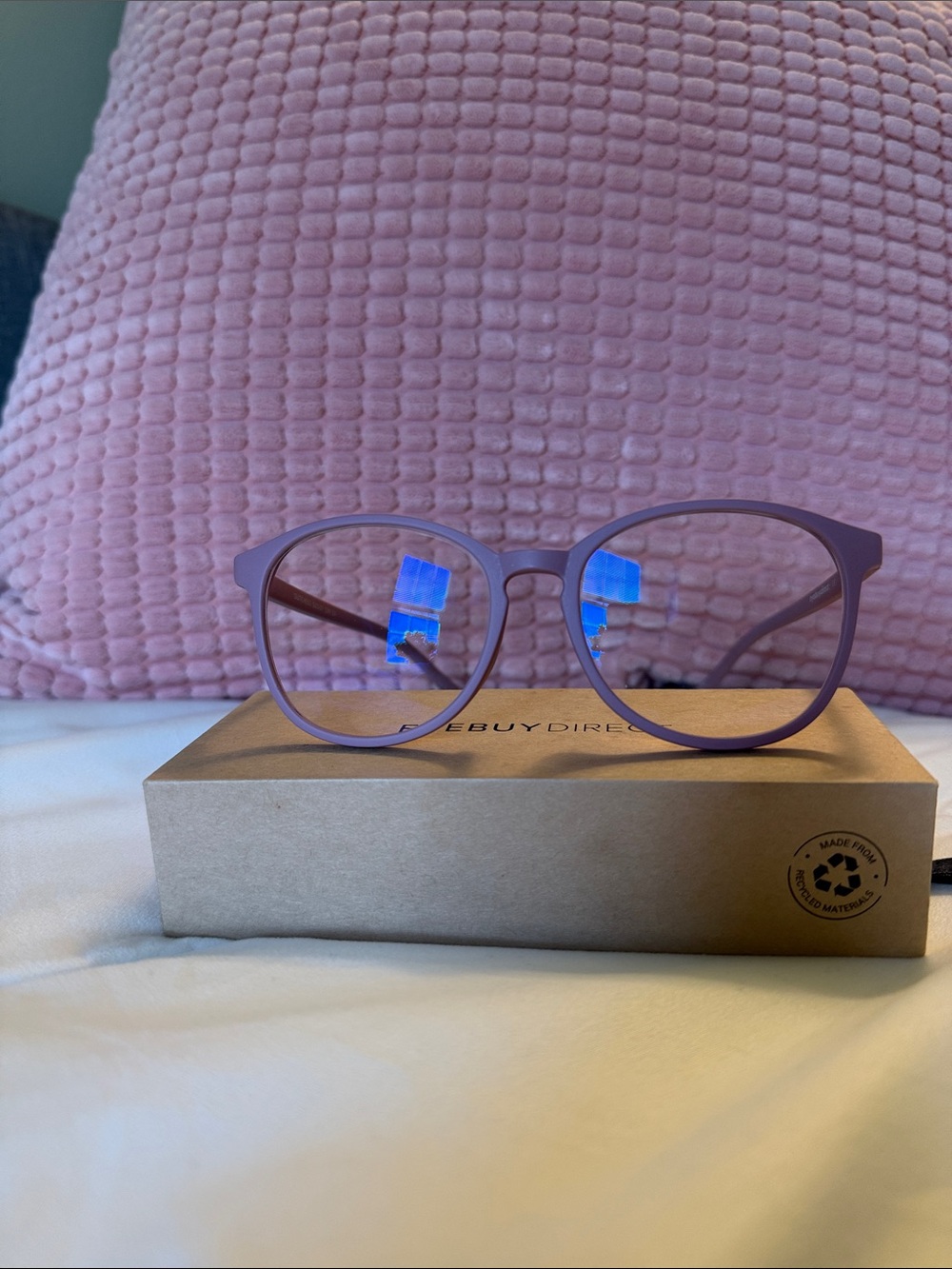Pink Round Blue Light Blocking Glasses